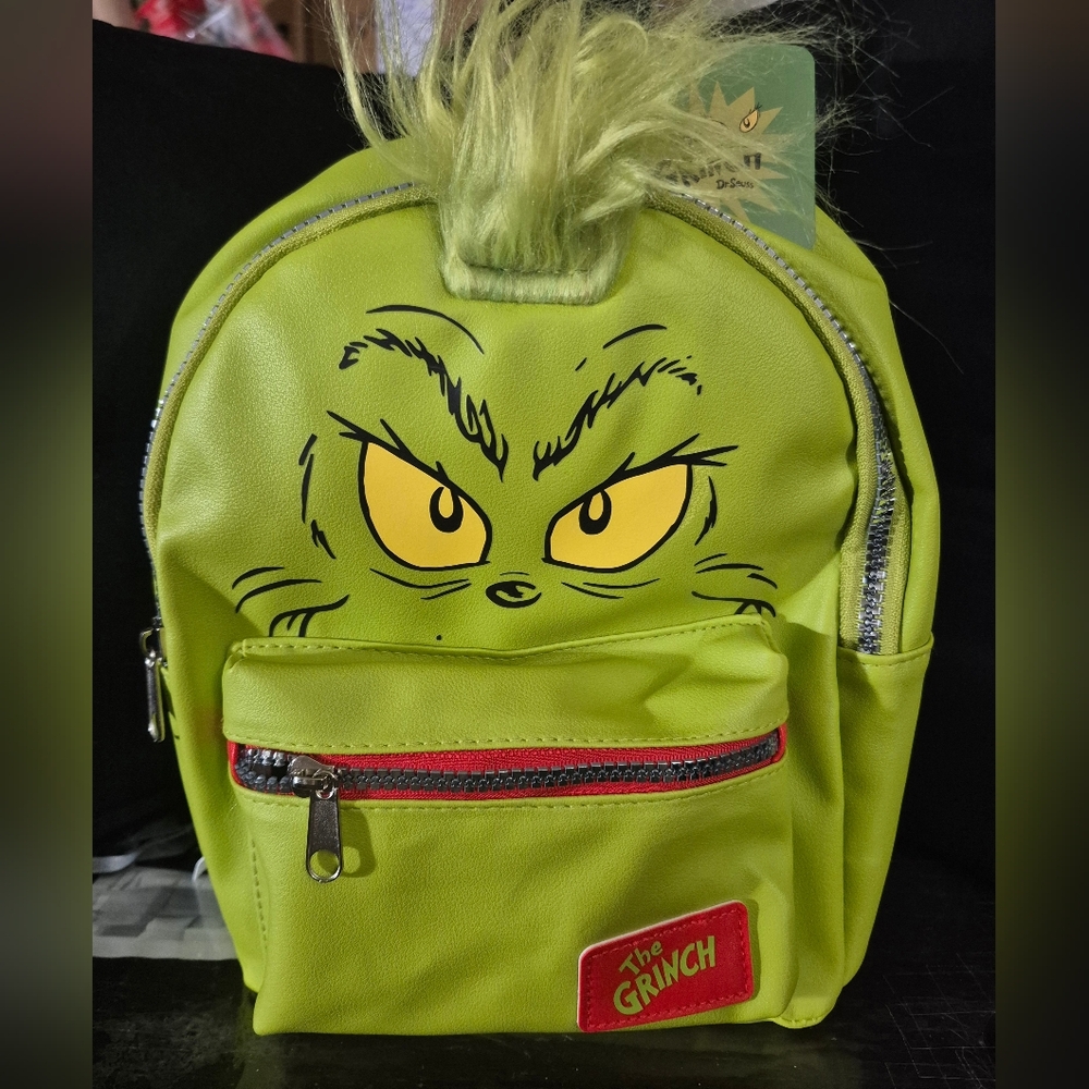 Grinch Green Backpack with Red Accents Dr Seuss Special - NEW - NWT!